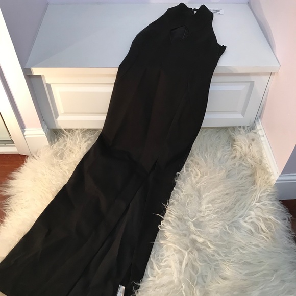 N NICHOLAS Diamond Cut-Out Gown Black Dress - Picture 2 of 6